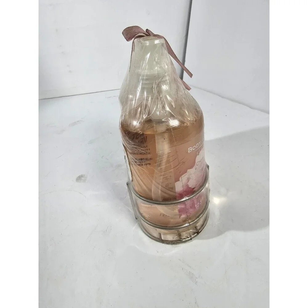Body And Earth Elements Wire Caddy Set Cherry Blossom Hand Soap Lotion